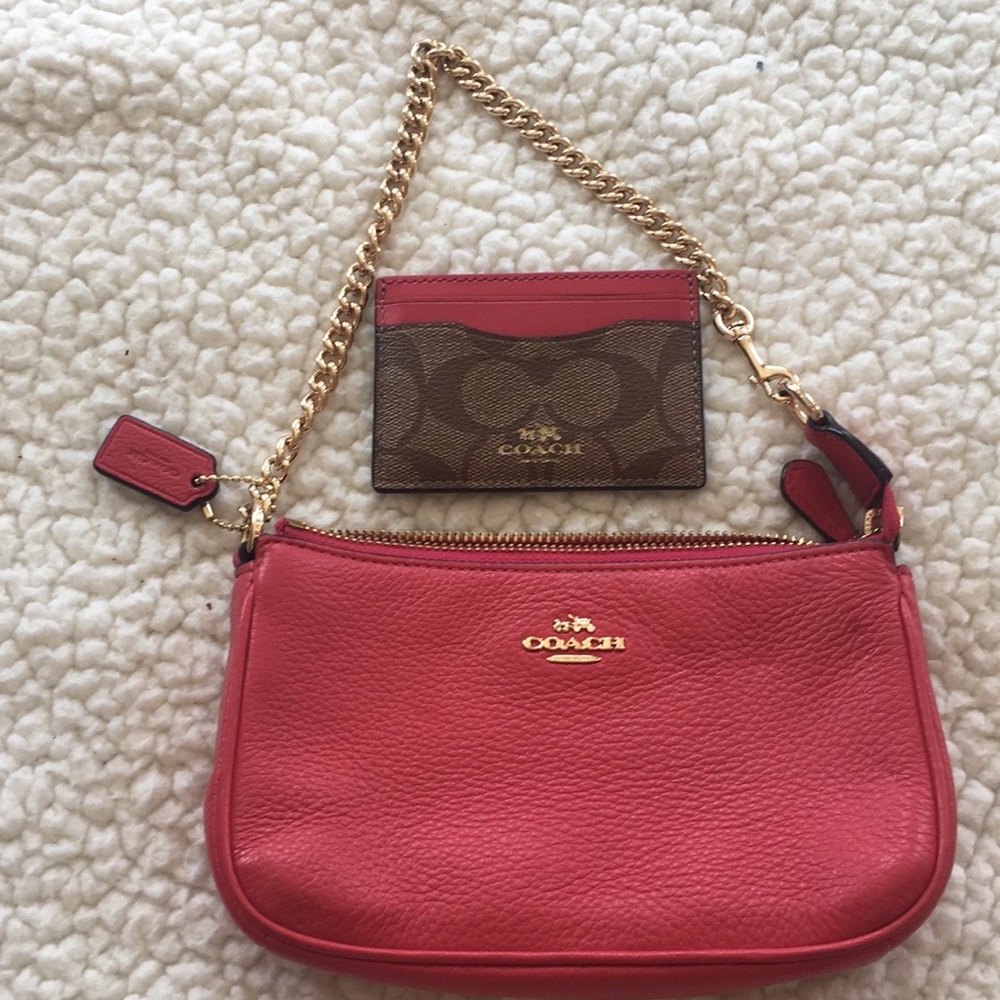 Coach small handbag and card holder